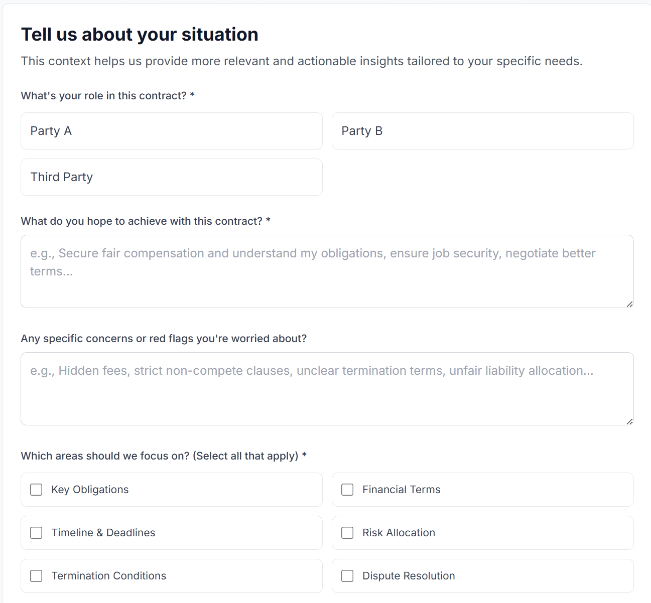 Context questions form